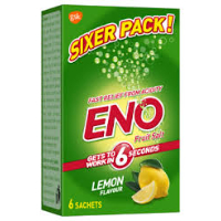 ENO Fruit Salt Lemon Flavour (Pack of 6 Sachets, 5g Each)