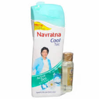 Navratna Cool Talcum Powder 100g with Free Navratna Gold Ayurvedic Cooling Hair Oil