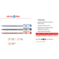 Nataraj Gelix Gel Pen – Blue & Black Ink Smooth Writing Pen 5pc
