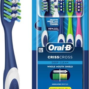 Oral-B CrissCross Deep Clean Toothbrush | Medium Bristles | Blue (1 Piece)