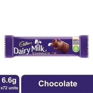 Cadbury Dairy Milk Chocolate 6.6g (Pack of 72) | Creamy Milk Chocolate Mini Bars Box