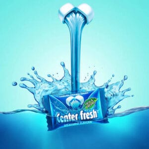 Center Fresh Chewing Gum Pack of 25 Pieces | Mint Flavoured Liquid Filled Gum