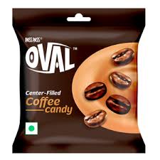 Pass Pass Oval Centre Filled Coffee Candy 45 Units | Rich Coffee Flavoured Candy