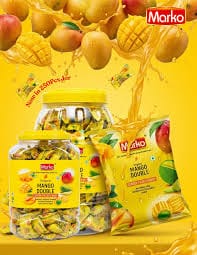 Marko Mango Flavour Toffee 25 Pieces Pack | Delicious Mango Candy
