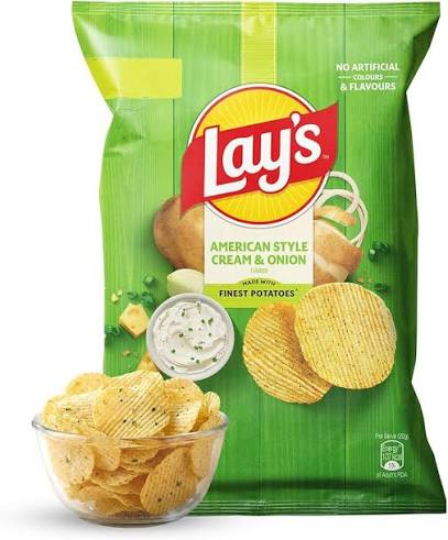 Lay's Cream & Onion ₹25 Pack | 49g | Crispy & Crunchy Potato Chips - Image 2