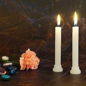 Stand Candles 5 Pieces | White Wax Candles for Prayer, Emergency & Decoration